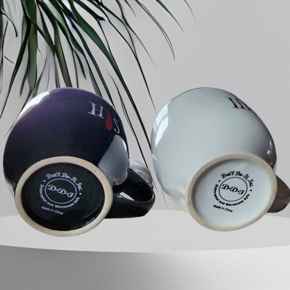 DAT'L DO IT INC.  His & Hers Painted Detail Ceramic Cups 5" High - Picture 3 of 5